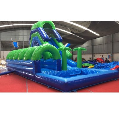 5*11*6m opblaasbare waterglijbaan met zwembad en ladder