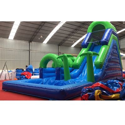 5*11*6m opblaasbare waterglijbaan met zwembad en ladder