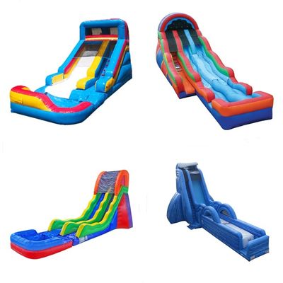 5*11*6m opblaasbare waterglijbaan met zwembad en ladder