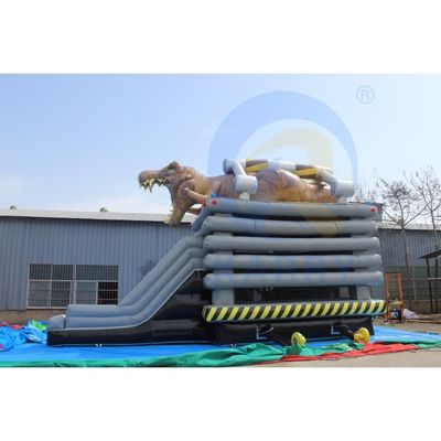 Unisex Kinderen Buitenspeelplaats Opblaasbaar Bouncy Castle Dinosaurus kasteel met glijbaan