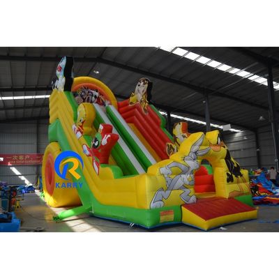 Water Home Tuin Mini Bounce Pvc Mario Vrijstaand zwembad Cartoon Character Opblaasbaar Bounce House met glijbaan