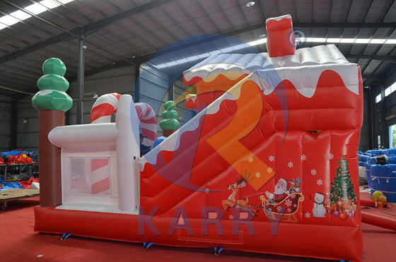Kerstboom Combo Bouncy Slide opblaasbare kasteel glijder voor buiten speeltuin plezier