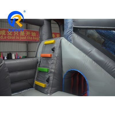Unisex Custom Kleurrijke PVC opblaasbaar springkasteel met glijbaan Big Tusk Dragon Design