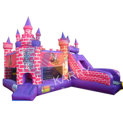 Unisex opblaasbare prinses Knight springhuis met glijbaan en reparatie kit inbegrepen