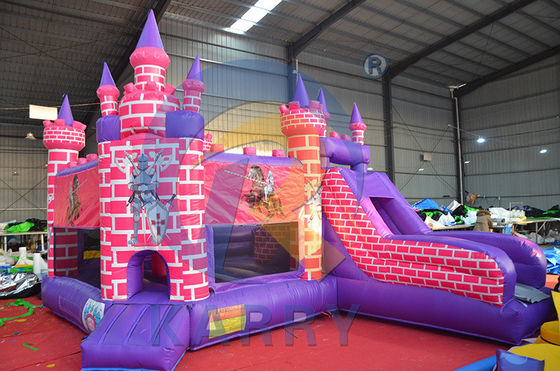 Unisex opblaasbare prinses Knight springhuis met glijbaan en reparatie kit inbegrepen