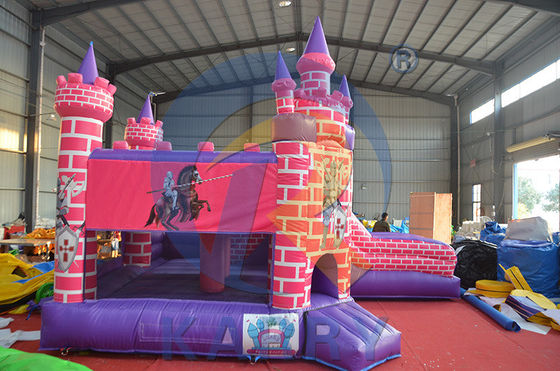Unisex opblaasbare prinses Knight springhuis met glijbaan en reparatie kit inbegrepen