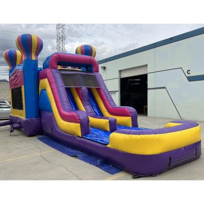 Aanpasbare PVC opblaasbare uitsmijter springende springkasteel glijbaan voor pretpark