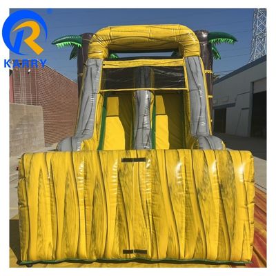 Aanpasbaar Big Palm Tree Bouncy Castle Slide Combo met Air Pool en Blower inbegrepen