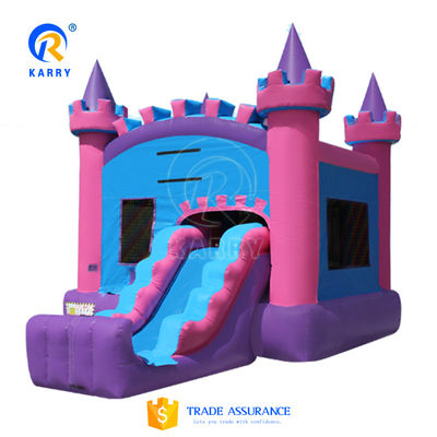 Persoonlijk gemaakt PVC opblaasbaar huis met glijbaan springend springkasteel voor feest verhuur kind speelgoed spel met blazer