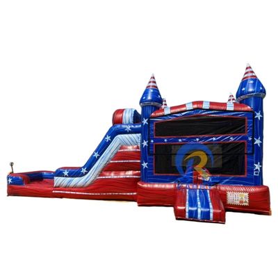 Opblaasbare uitschuiver glijbaan en zwembad combinatie voor British Style Entertainment