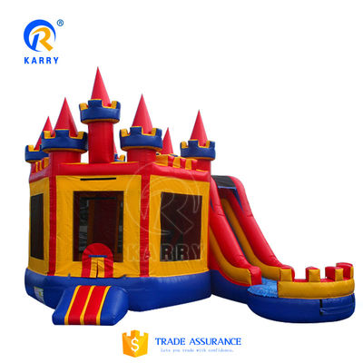Zomerzwemspelen Mini opblaasbaar kasteel met water glijblazer Combo PVC-materiaal