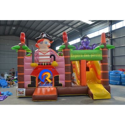 Draagbaar kasteel opblaasbaar springhuis met obstakelbaan en glijbaan Octopus Design