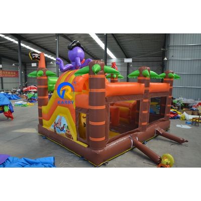 Draagbaar kasteel opblaasbaar springhuis met obstakelbaan en glijbaan Octopus Design