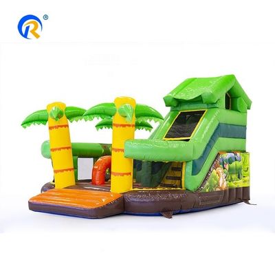 Interactief kinderspeelgoed spel Hawaiian Style Palmboom Bouncy Jumping House met waterslide