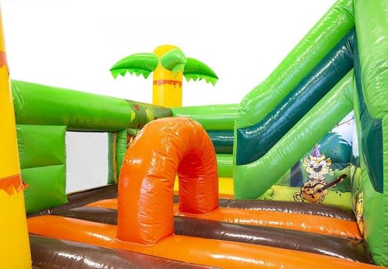 Interactief kinderspeelgoed spel Hawaiian Style Palmboom Bouncy Jumping House met waterslide