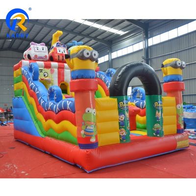 Circus thema opblaasbare springkasteel glijcombo voor springen plezier maximale capaciteit 100-500kg