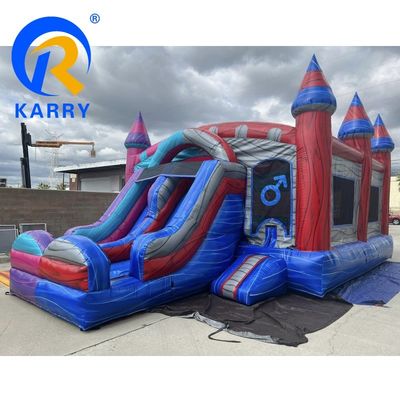 Circus thema opblaasbare springkasteel glijcombo voor springen plezier maximale capaciteit 100-500kg