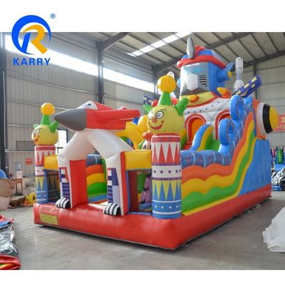 Circus thema opblaasbare springkasteel glijcombo voor springen plezier maximale capaciteit 100-500kg