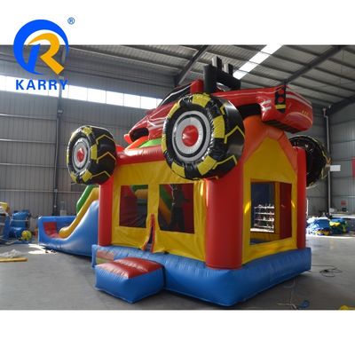 Circus thema opblaasbare springkasteel glijcombo voor springen plezier maximale capaciteit 100-500kg