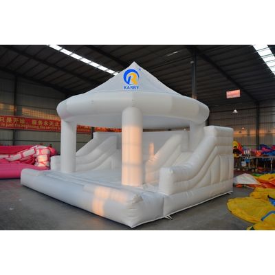Opblaasbare witte koepel bruiloftsfeest Bouncy Castle met Dual Lane White Bounce House