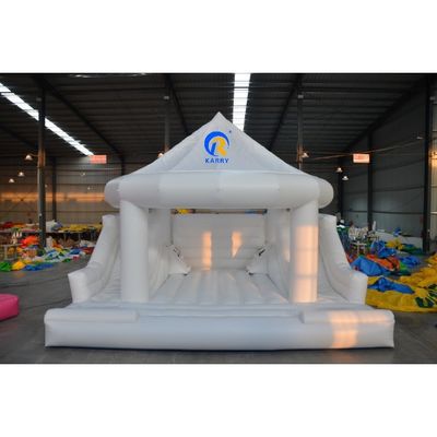 Opblaasbare witte koepel bruiloftsfeest Bouncy Castle met Dual Lane White Bounce House