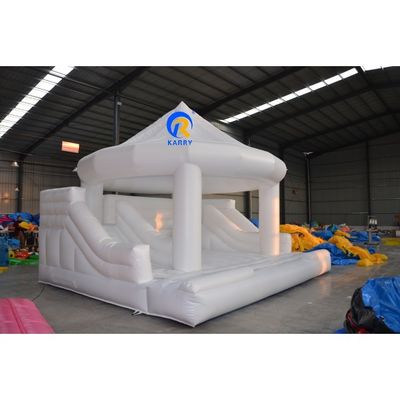Opblaasbare witte koepel bruiloftsfeest Bouncy Castle met Dual Lane White Bounce House