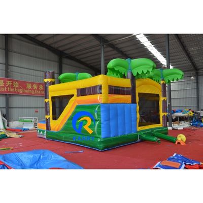 Kinderen Outdoor Avontuur opblaasbare uitsmijter waterglijbaan met Dinosaurus Bounce House