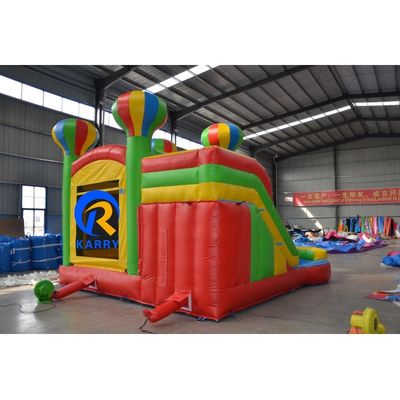 PORTABLE 5 in 1 regenboogballon opblaasbaar springkasteel met glijbaan en trampoline