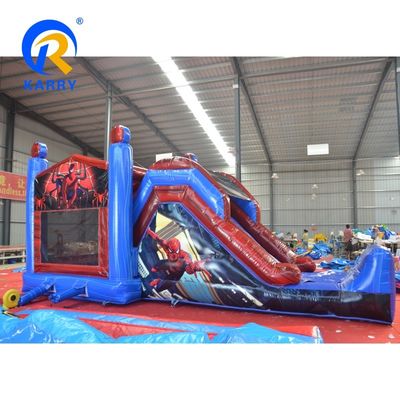 Features PORTABLE Spider-Man opblaasbaar springhuis met glijbaan en springkasteel