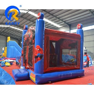 Features PORTABLE Spider-Man opblaasbaar springhuis met glijbaan en springkasteel