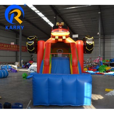 Indoor en Outdoor Kids Game Amusement Commerciële auto opblaasbaar kasteel combo met glijbaan