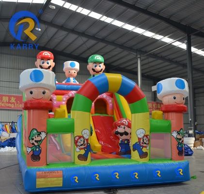 Commerciële kwaliteit 6*4m Performance opblaasbaar springkasteel met obstakelslide combo