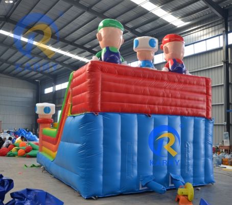 Commerciële kwaliteit 6*4m Performance opblaasbaar springkasteel met obstakelslide combo