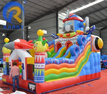 Commerciële kwaliteit 6*4m Performance opblaasbaar springkasteel met obstakelslide combo
