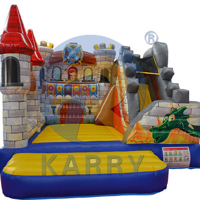 5x4m 18*16ft Blue Dinosaur Bouncy Castle Slide Combo met professionele OEM service