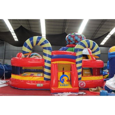 Commerciële opblaasbare uitsmijter Indoor en Outdoor Entertainment met heerlijke snoep thema