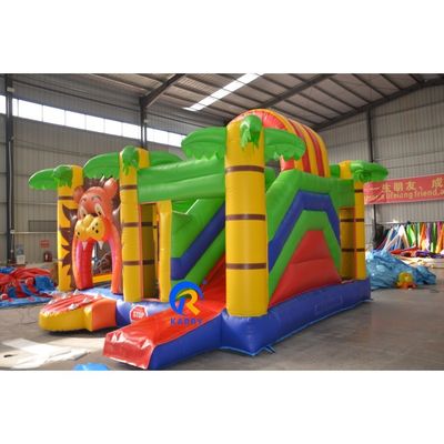 Aanpassen Accepteerde Cartoon Lion PVC opblaasbare uitschuiver glijcombo voor kinderspel