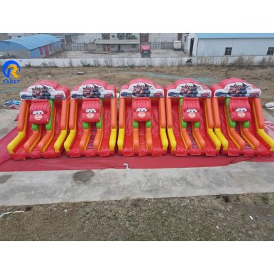 Volwassenen Bouncy Double Slide opblaasbare waterglijbaan zwembad auto's voor outdoor entertainment
