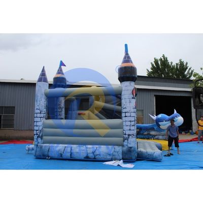 Accessoires Repair Kits opgenomen in Trend 3D Blauwe Draak opblaasbaar kasteel met glijbaan