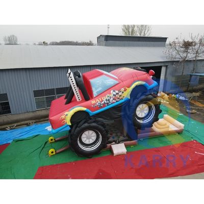 Commerciële rode off-road voertuig opblaasbare kasteel springende combo voor kinderen en volwassenen