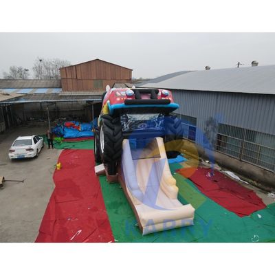 Commerciële rode off-road voertuig opblaasbare kasteel springende combo voor kinderen en volwassenen