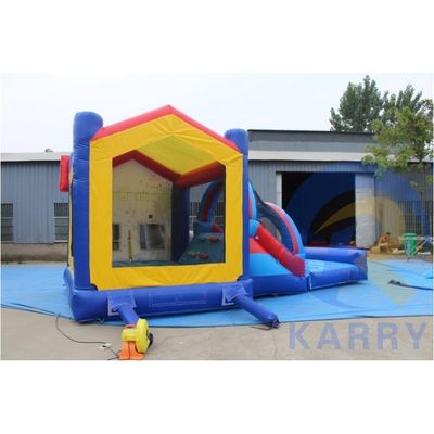 Draagbaar PVC Basketbal Vermaakpark Springend Bouncy Castle met glijbaan 14 jaar op