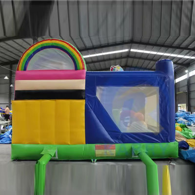 Unisex PVC opblaasbare sprongcombinatie met glijbaan en eenhoorn kasteel opblaasbare sprong