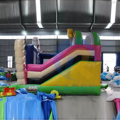 Unisex PVC opblaasbare sprongcombinatie met glijbaan en eenhoorn kasteel opblaasbare sprong