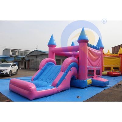 Karry Yellow PVC opblaasbare uitsmijter met glijbaan Commercial Combo Jumping Castle