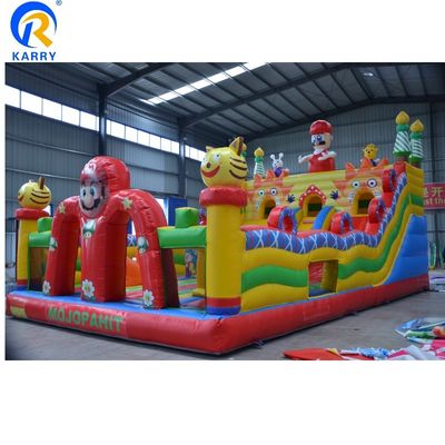 PORTABLE Commerciële opblaasbare uitsmijter Air Jumping Castle Design Mario Playground Park