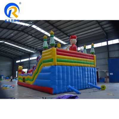PORTABLE Commerciële opblaasbare uitsmijter Air Jumping Castle Design Mario Playground Park
