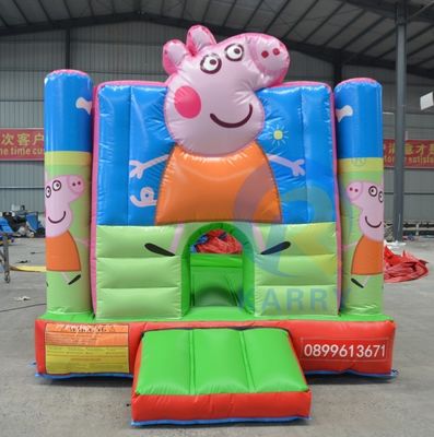 Unisex PVC Cartoon Pink Piggy Mini opblaasbaar kasteel voor binnen- en buitencommerciële
