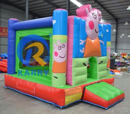 Unisex PVC Cartoon Pink Piggy Mini opblaasbaar kasteel voor binnen- en buitencommerciële