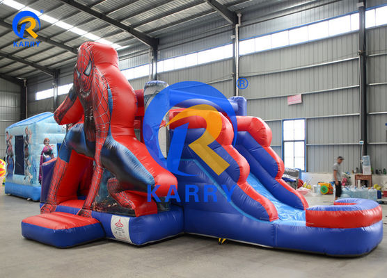 EN71/EN14960/CE gecertificeerde Spiderman opblaasbare springhuis met waterglijbaan en zwembad